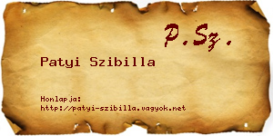 Patyi Szibilla névjegykártya